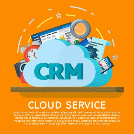 Cloud computing services banner in flat style.のイラスト素材