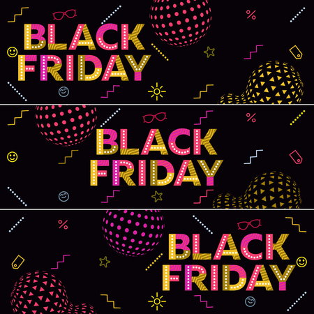 A set of Black friday saleのイラスト素材