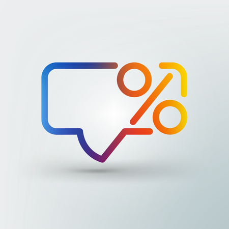 A dialog box and a percent sign Vector illustrationのイラスト素材