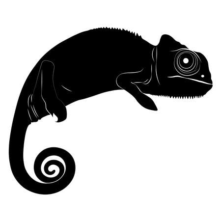 chameleon black tattoo, mascot. Vectorのイラスト素材