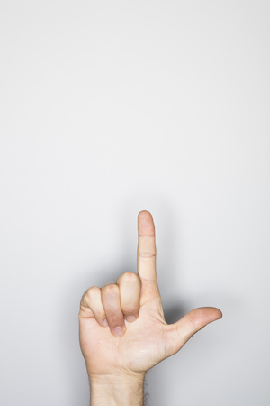 human hand isolated in the studioの写真素材