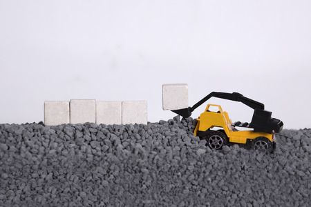 working machine moving stone blocks