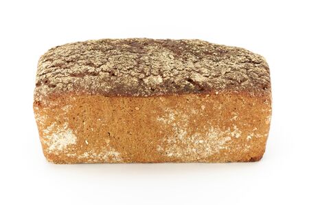 Traditional rural Graham bread, whole, on white background, studio photographyの写真素材