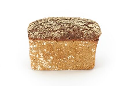 Traditional rural Graham bread, whole, on white background, studio photographyの写真素材