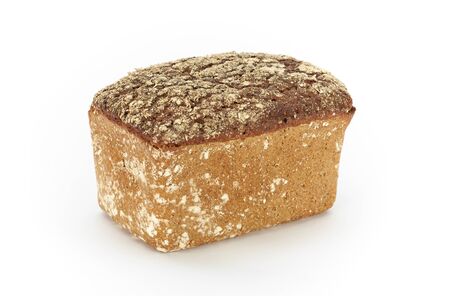 Traditional rural Graham bread, whole, on white background, studio photographyの写真素材