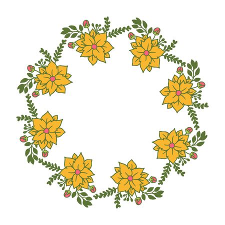 illustration greeting card with colorful flower frameのイラスト素材