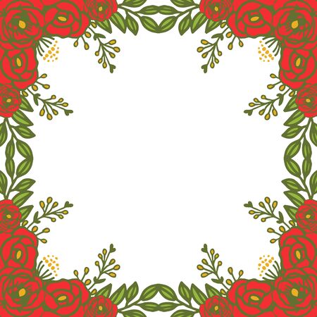 illustration red rose flower frameのイラスト素材