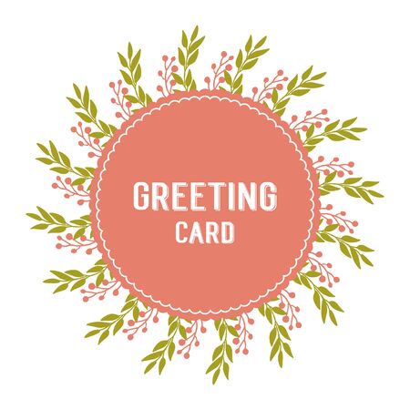 illustration  pink flower frame for greeting cardのイラスト素材