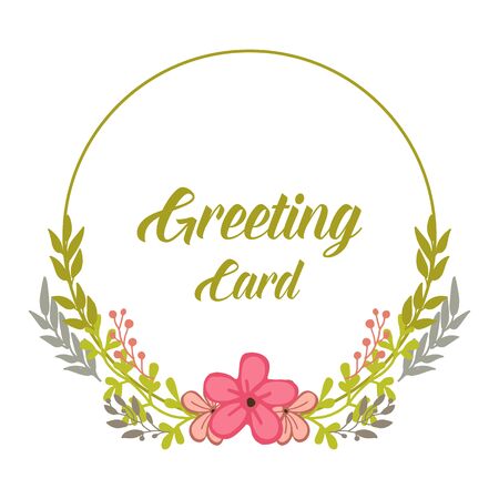illustration  pink flower frame for greeting cardのイラスト素材