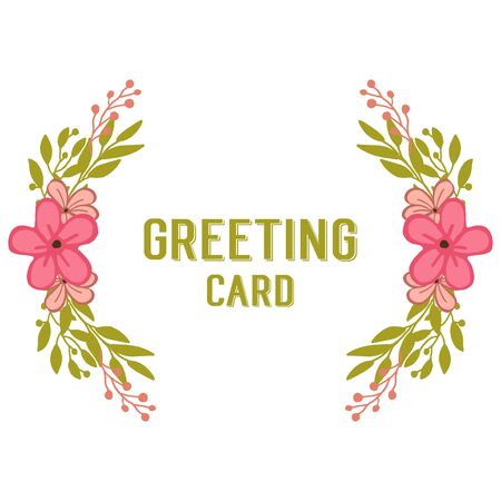 illustration  pink flower frame for greeting cardのイラスト素材