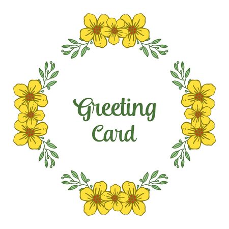 illustration style yellow wreath frames   greeting cardのイラスト素材