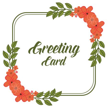 illustration lettering of greeting card with wreath  frameのイラスト素材