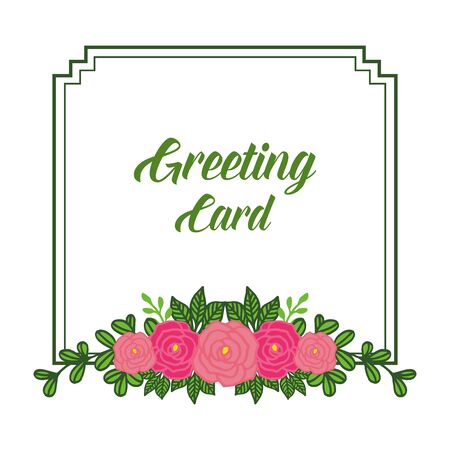 illustration  of greeting card with  rose flower framesのイラスト素材