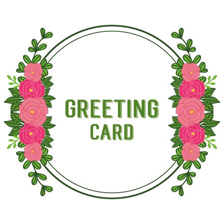illustration  of rose floral frame   greeting cardのイラスト素材
