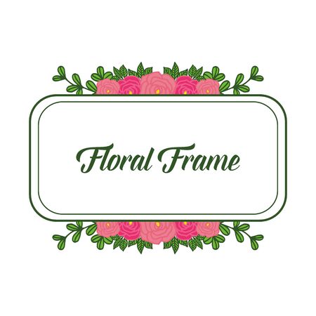 illustration  pink flower frameのイラスト素材
