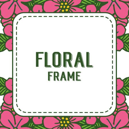 illustration leaf pink wreath frameのイラスト素材