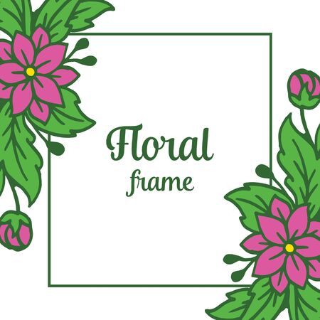 illustration template with leaf floral frameのイラスト素材