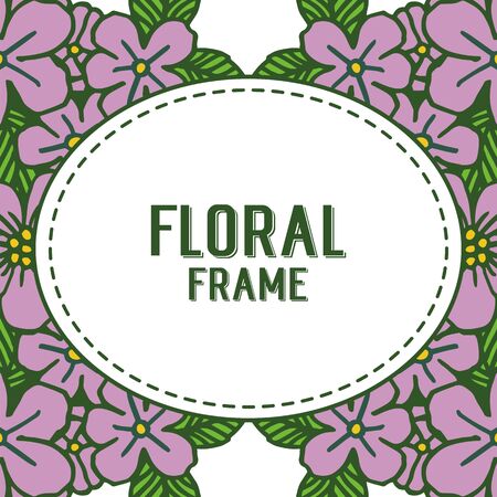 illustration purple floral frameのイラスト素材