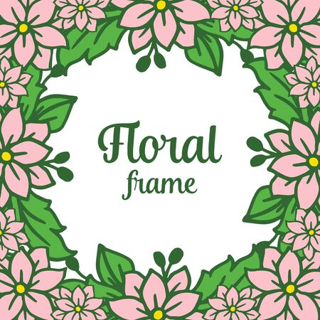 illustration  pink floral frameのイラスト素材