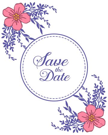 Floral themed wedding invitation template designのイラスト素材