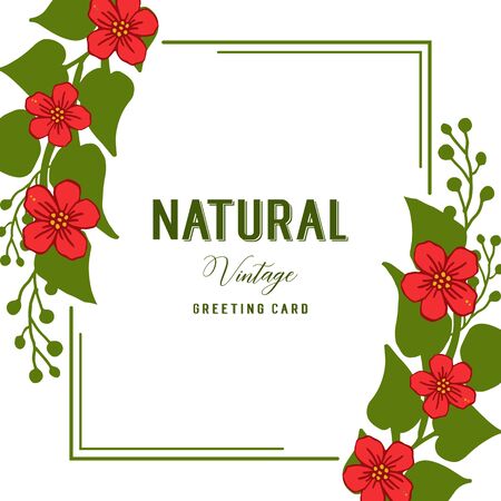 Vintage floral themed greeting card template designのイラスト素材
