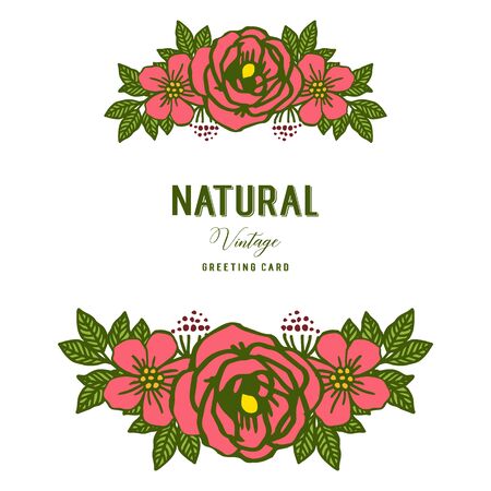 Vintage floral themed greeting card template designのイラスト素材