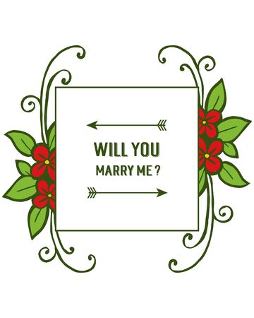 Illustration of will you marry me lettering with floral designのイラスト素材