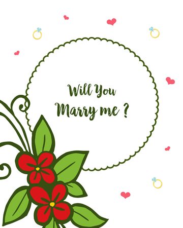 Illustration of will you marry me lettering with floral designのイラスト素材