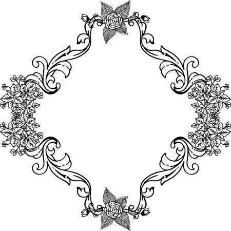 Floral frame design on white backgroundのイラスト素材