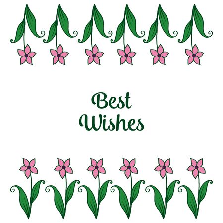 Best wishes greeting with floral border designのイラスト素材