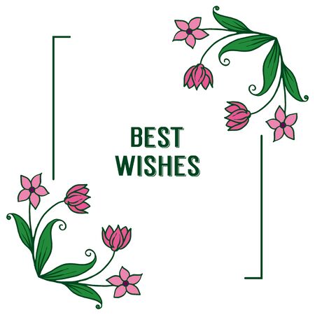 Best wishes greeting with floral frame designのイラスト素材