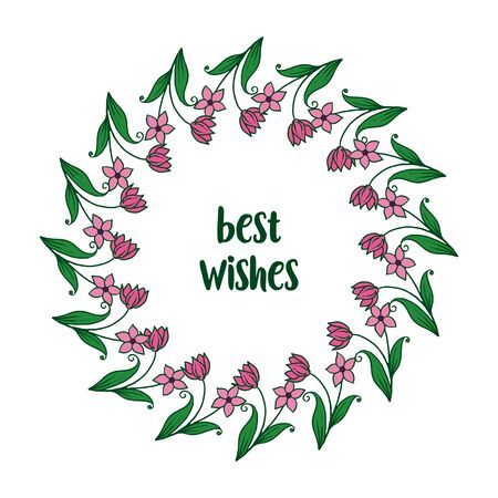 Best wishes greeting with floral wreath designのイラスト素材