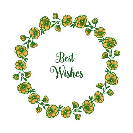 Best wishes greeting with floral wreath designのイラスト素材