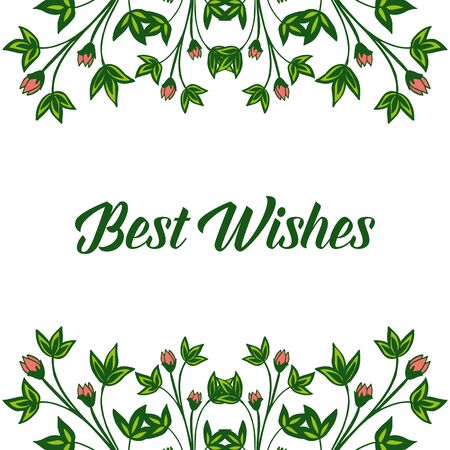 Best wishes greeting with floral  designのイラスト素材