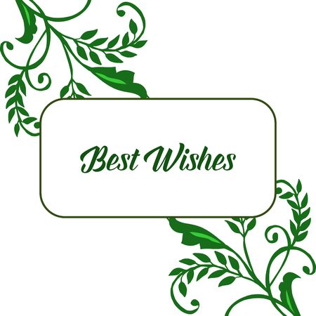 Best wishes greeting with foliage frame designのイラスト素材