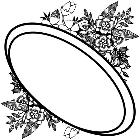 illustration of floral frame designのイラスト素材