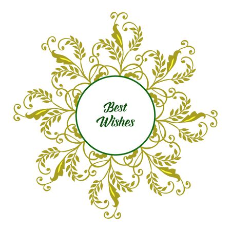 Illustration of best wishes lettering with foliage wreathのイラスト素材