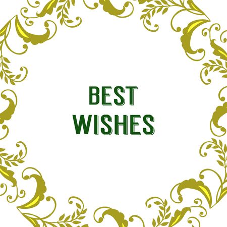Illustration of best wishes lettering with  foliage frameのイラスト素材