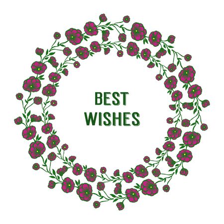 Illustration of best wishes lettering with  floral frameのイラスト素材