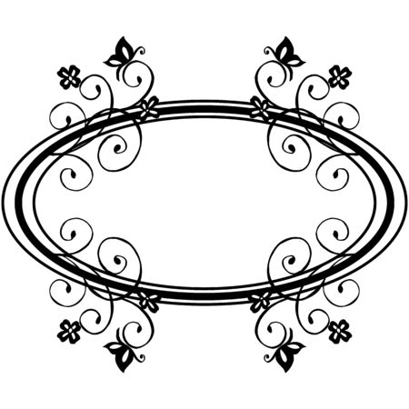 Illustraton of floral frame designのイラスト素材