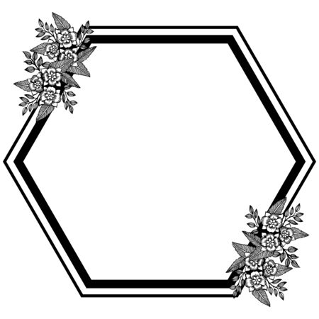 Illustraton of floral frame designのイラスト素材