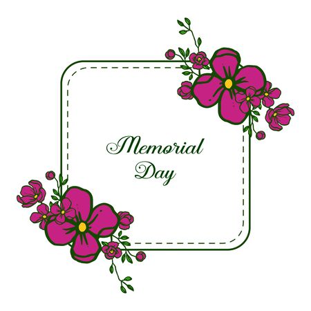 Memorial day design with floral frameのイラスト素材