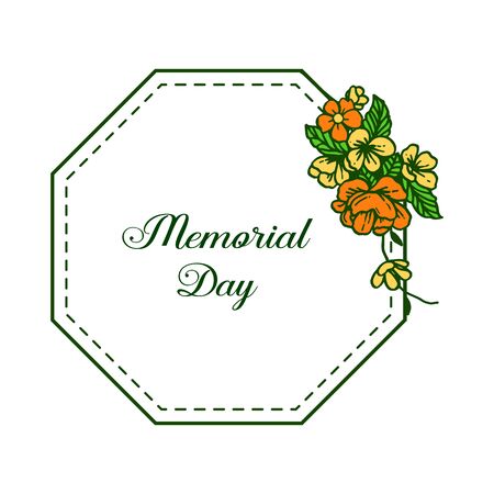 Memorial day design with yellow and orange floral frameのイラスト素材