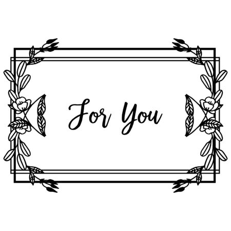For you text design with floral frameのイラスト素材