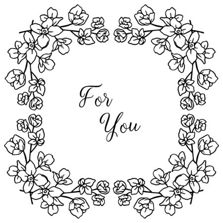 For you text design with floral frameのイラスト素材