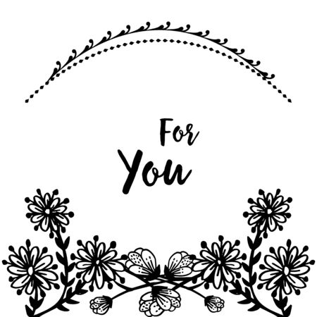 For you text design with floral elementsのイラスト素材
