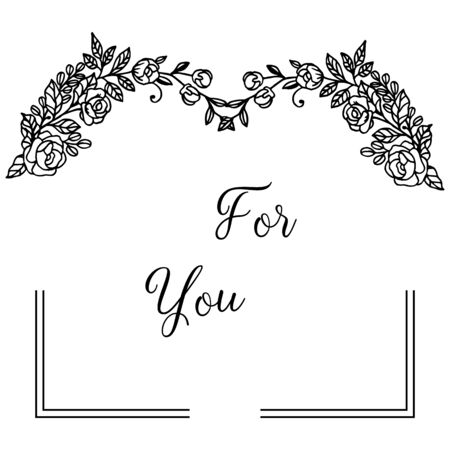 For you text design with floral frameのイラスト素材