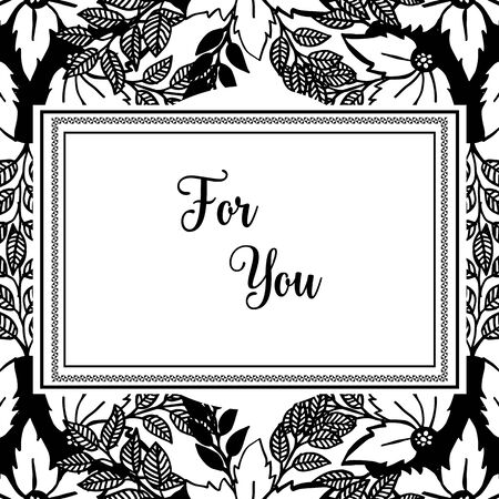 For you text design with floral frameのイラスト素材