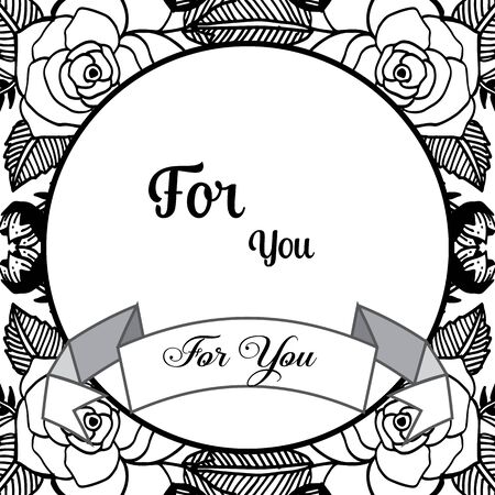 For you text design with floral backgroundのイラスト素材