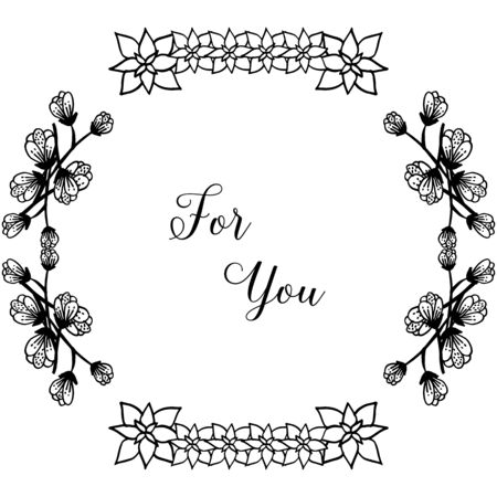 For you text design with floral elementsのイラスト素材